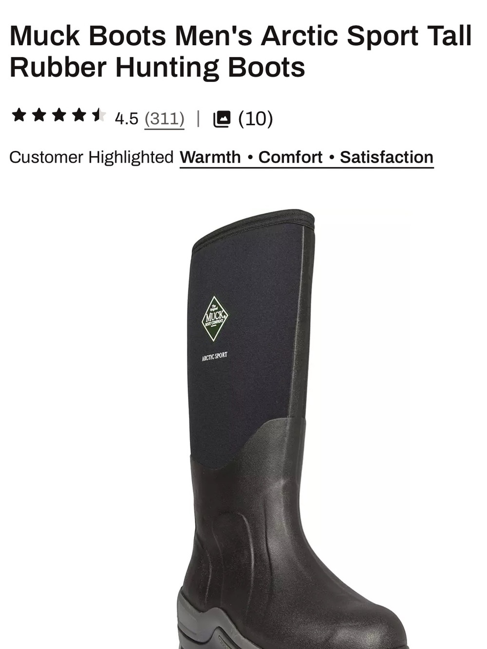 The Original Muck Boot Company Arctic Sport Men's Waterproof Boots - Black - Picture 5 of 12